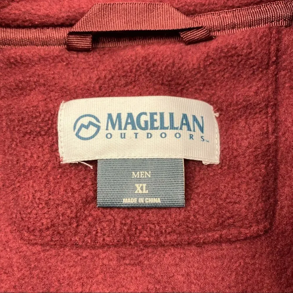 Magellan Men's maroon‎ red arctic fleece Full Zip jacket XL